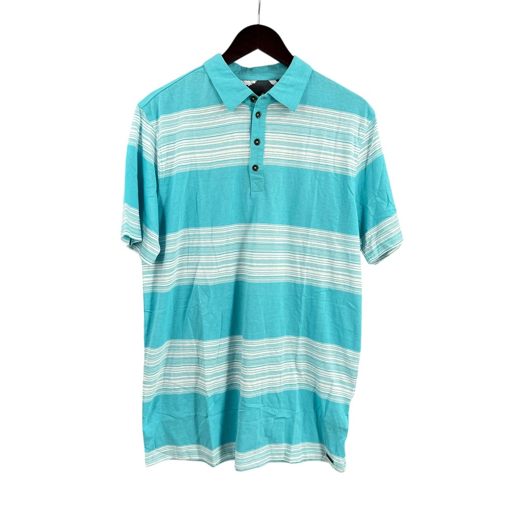 Ocean Current Mens Large‎ Blue White Stripe Short Sleeve Polo Lightweight New